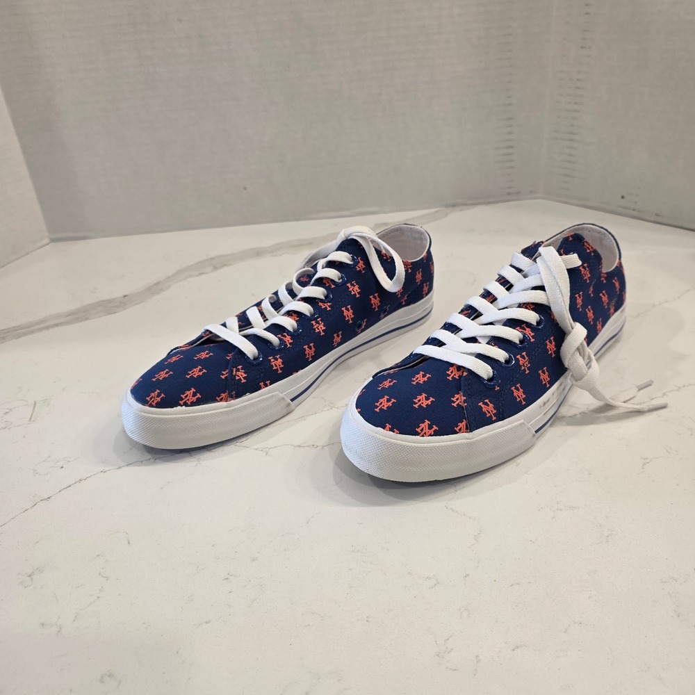 New York Mets MLB Canvas Sneakers Navy Blue Mens 8 Womens 9.5 Row One Baseball